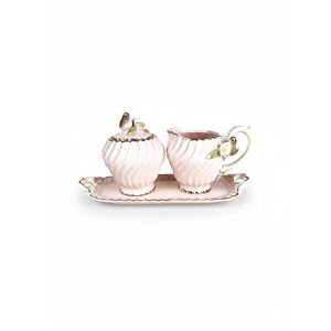 Japanese Lenwile Artware Pink and Gold Strawberry creamer & sugar bowl, 6615B